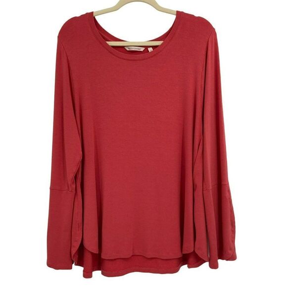 Soft Surroundings Long Sleeve Tunic With Button /Loop on Sleeves & Hem Orange 1X - Picture 1 of 10